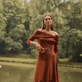 VESTIDO FLECOS CALABAZA