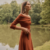 VESTIDO FLECOS CALABAZA