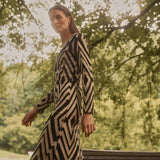 VESTIDO CHEVRON V-NECK BLACK