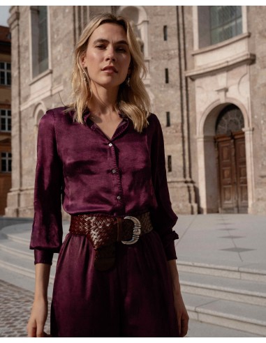 AUBERGINE SILK BLOUSE