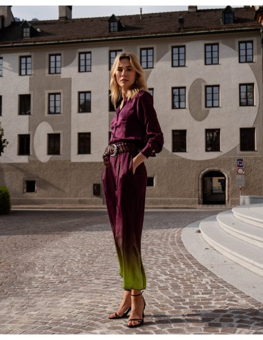 AUBERGINE SILK PANTS