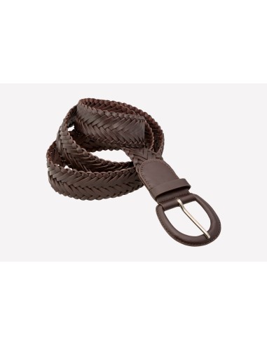 CINTURON TRENZA CHOCOLATE | PIEL| Michonet