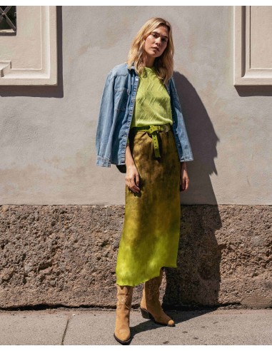 LIME SILK SKIRT