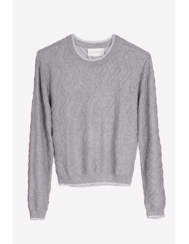 BASIC LONG SLEEVE SWEATER SILVER