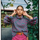 JERSEY CHEVRON ROSA-VERDE