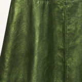 FALDA PIEL VERDE METALIZADA