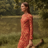 VESTIDO CHEVRON MIEL