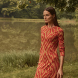 VESTIDO CHEVRON MIEL