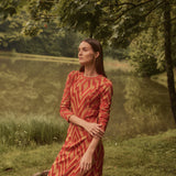 VESTIDO CHEVRON MIEL
