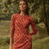 VESTIDO CHEVRON MIEL