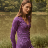 VESTIDO CHEVRON UVA