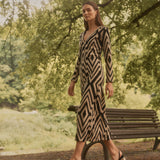 VESTIDO CHEVRON V-NECK BLACK