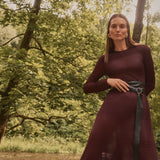 VESTIDO RAYAS CIRUELA