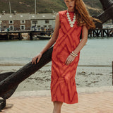 VESTIDO CHEVRON FUEGO