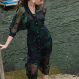 TROPICAL CHIFFON DRESS