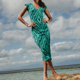 VESTIDO CHEVRON MENTA