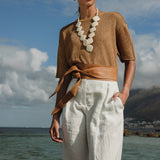 TOP MINI SEQUIN CARAMELO