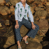 PANTALÓN DENIM CHEVRON JACQUARD