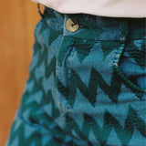PANTALÓN DENIM ZIG ZAG VERDE