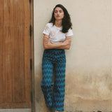 PANTALÓN DENIM ZIG ZAG VERDE