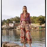 BLUSA SEDA IKAT ROSE
