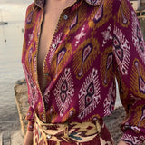 BLUSA SEDA IKAT ROSE