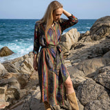 VESTIDO CAMISERO IKAT KAKI