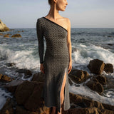 VESTIDO ASIMÉTRICO PLATA