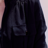 BLACK AND WHITE CREPE DRESS