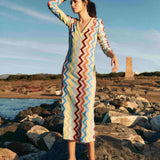 ZIG ZAG V-NECK MULTI