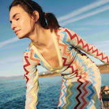 ZIG ZAG V-NECK MULTI