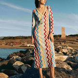 ZIG ZAG V-NECK MULTI