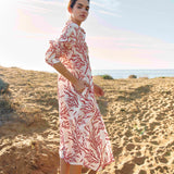 VESTIDO LINO CORAL