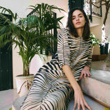VESTIDO HOJA BEIGE