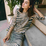 VESTIDO HOJA BEIGE