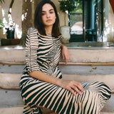VESTIDO HOJA BEIGE