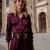 BLUSA SEDA BERENJENA
