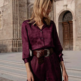 BLUSA SEDA BERENJENA