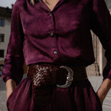 BLUSA SEDA BERENJENA