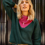 PINK ZIP NECK SWEATER