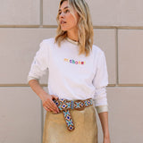 WHITE LOGO SWEATSHIRT