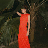 VESTIDO CHEVRON FUEGO