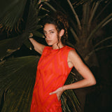 VESTIDO CHEVRON FUEGO