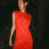VESTIDO CHEVRON FUEGO