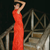 VESTIDO CHEVRON FUEGO
