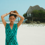 VESTIDO CHEVRON MENTA
