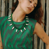 VESTIDO CHEVRON BOSQUE