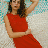 VESTIDO CROCHET ROJO