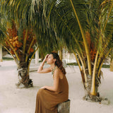 VESTIDO CROCHET CANELA