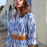 VESTIDO LINO AZUL